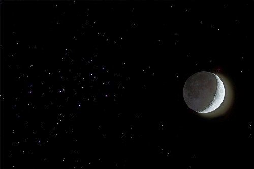Zakrycie M44 przez Księżyc - Astronomia
