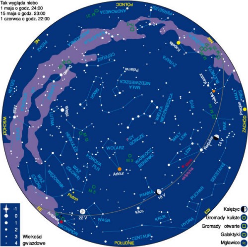 Miesięczne mapy nieba – maj - Astronomia