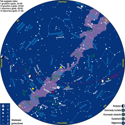 Miesięczne mapy nieba – grudzień - Astronomia