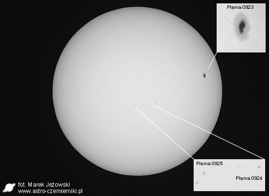 Duża plama na Słońcu - obserwacje - Astronomia
