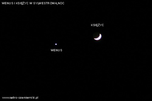 Sylwestrowa koniunkcja Księżyca z Wenus - Astronomia