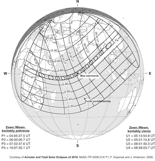Obrączkowe zaćmienie Słońca 15 stycznia 2010r. - Astronomia